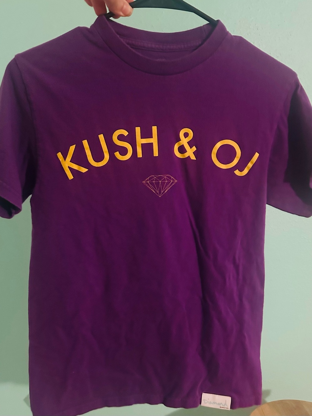 Diamond Supply Co. Purple Tee with Yellow Graphic